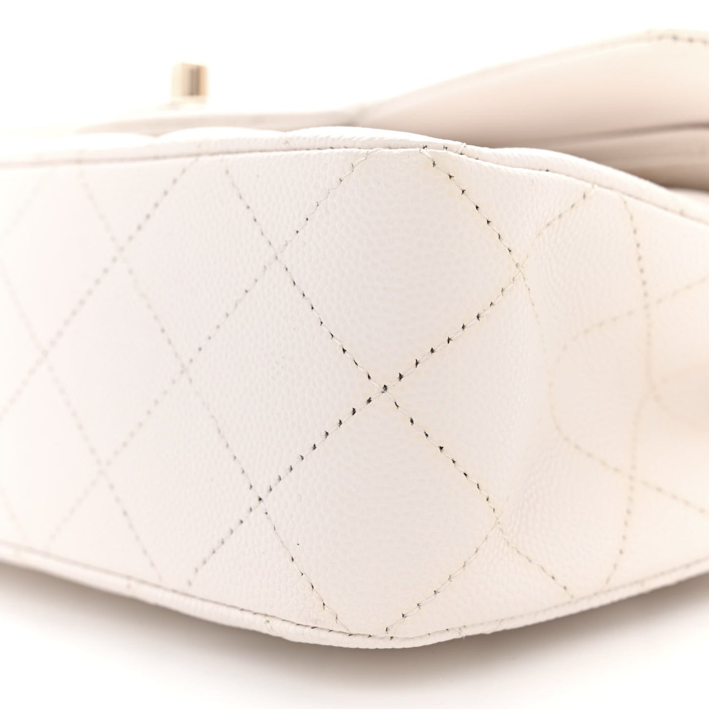Caviar Quilted Small Double Flap White
