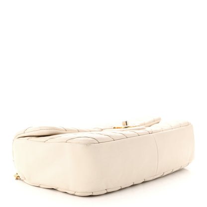 Chanel Calfskin Chevron Quilted Medium Surpique Flap Ivory 4 of 12