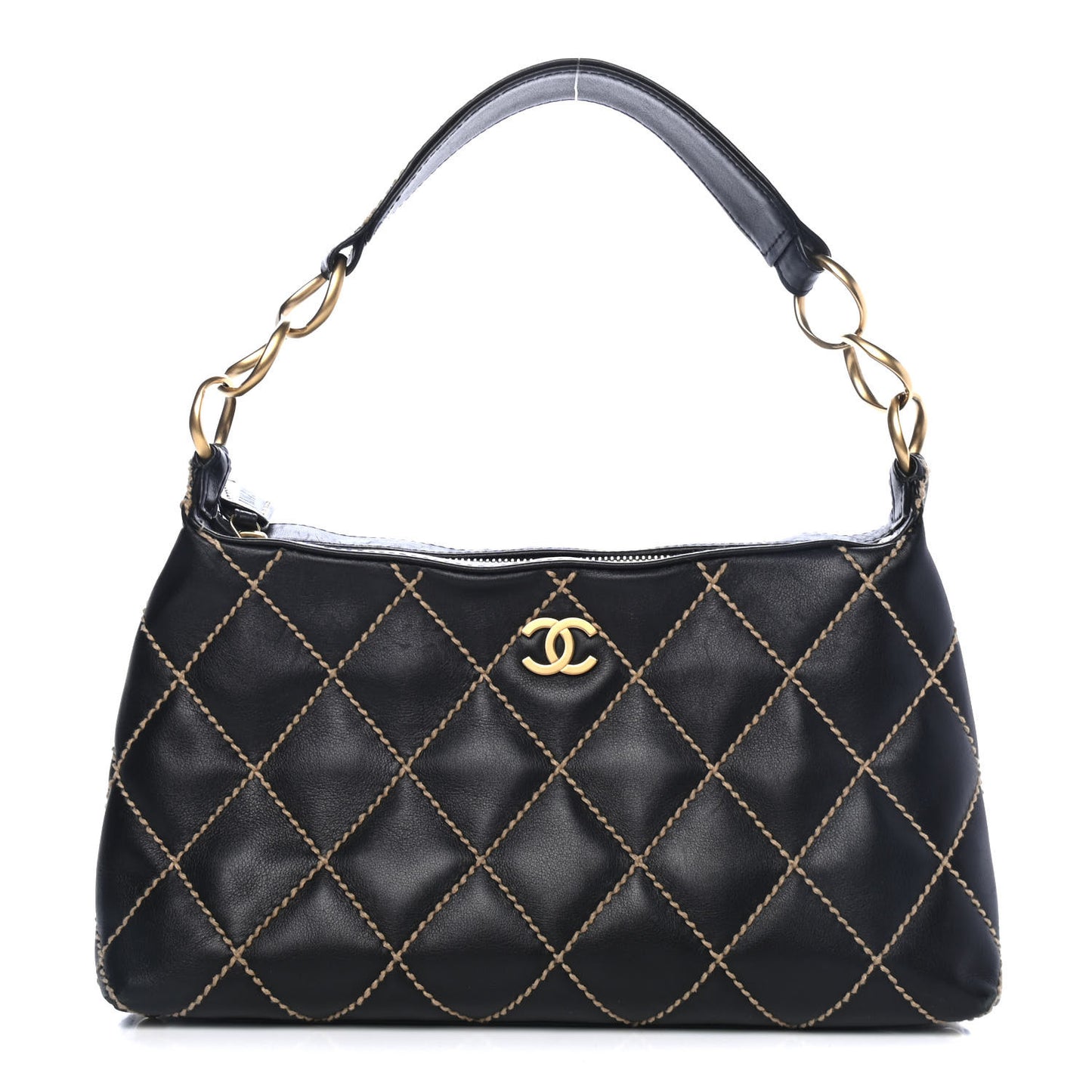 Calfskin Wild Stitch Hobo Black