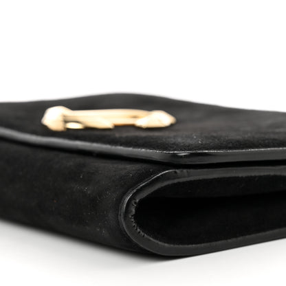 Jimmy Choo Suede Varenne Chain Clutch Black 8 of 8