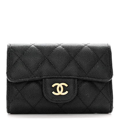 Chanel Caviar Quilted Classic 4 Key Holder Wallet Black 1 of 11