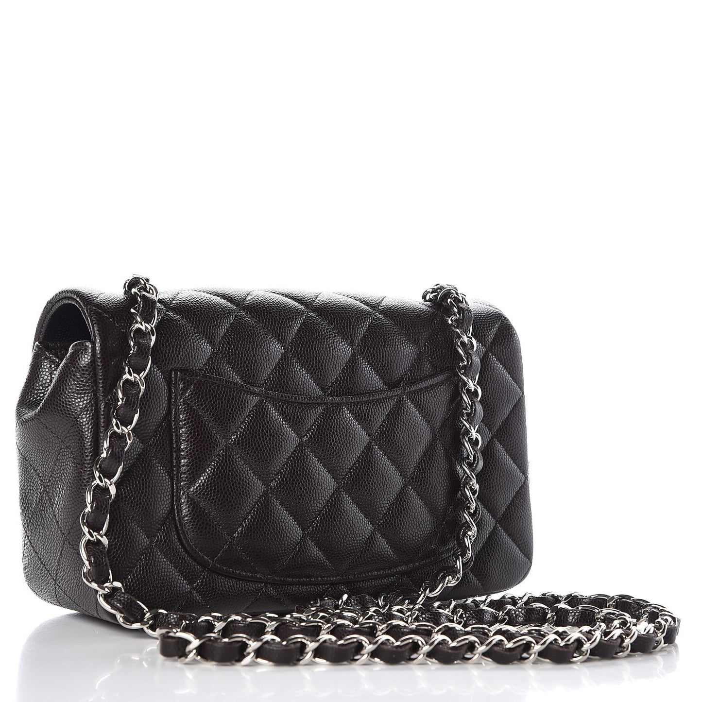 Caviar Quilted Mini Rectangular Flap Dark Brown