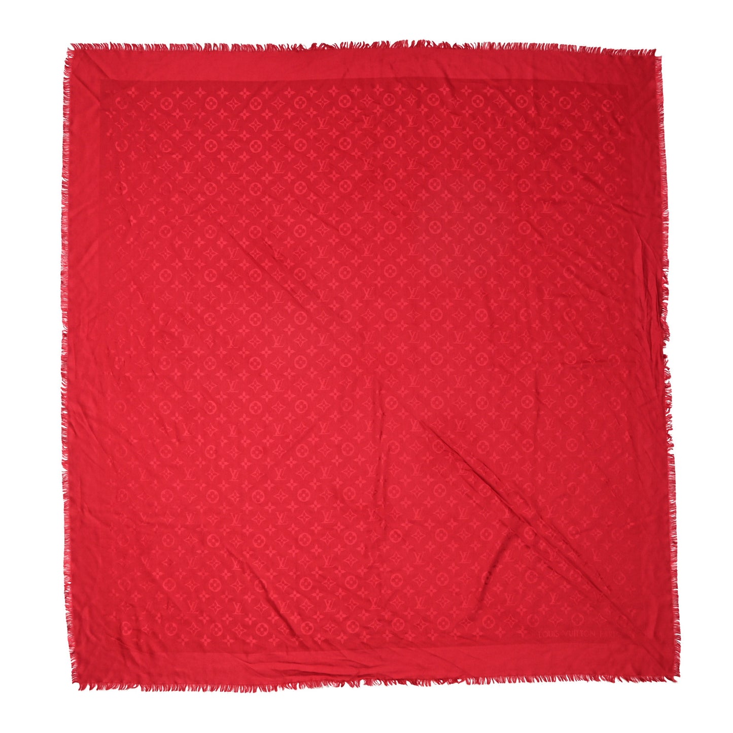 Silk Wool Monogram Shawl Pomme D'Amour