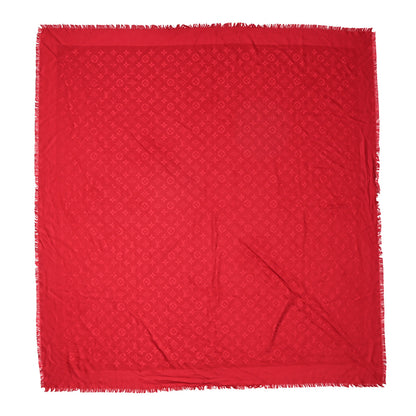 Louis Vuitton Silk Wool Monogram Shawl Pomme D'Amour 1 of 5