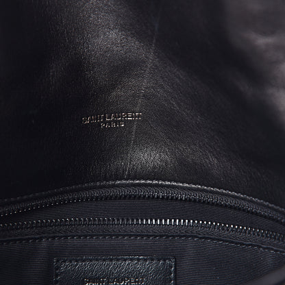 Saint Laurent Lambskin Quilted Medium Loulou Puffer Monogram Chain Satchel Black 9 of 11