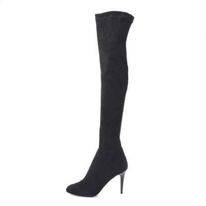 Jimmy Choo Suede Knee High Boots 40.5 Black 1 of 8