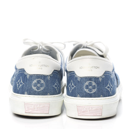 Louis Vuitton Monogram Denim Trocadero Richelieu Sneakers 11 Navy Blue 5 of 15