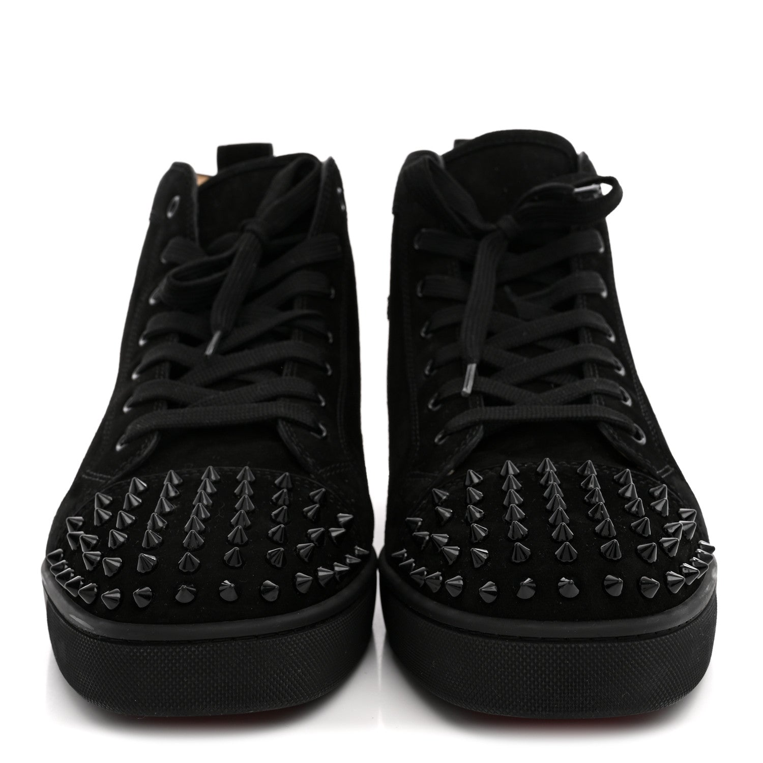 Christian Louboutin Suede Mens Lou Spikes Flat Sneakers 45.5 Black 3 of 10
