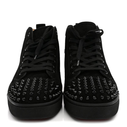 Christian Louboutin Suede Mens Lou Spikes Flat Sneakers 45.5 Black 3 of 10