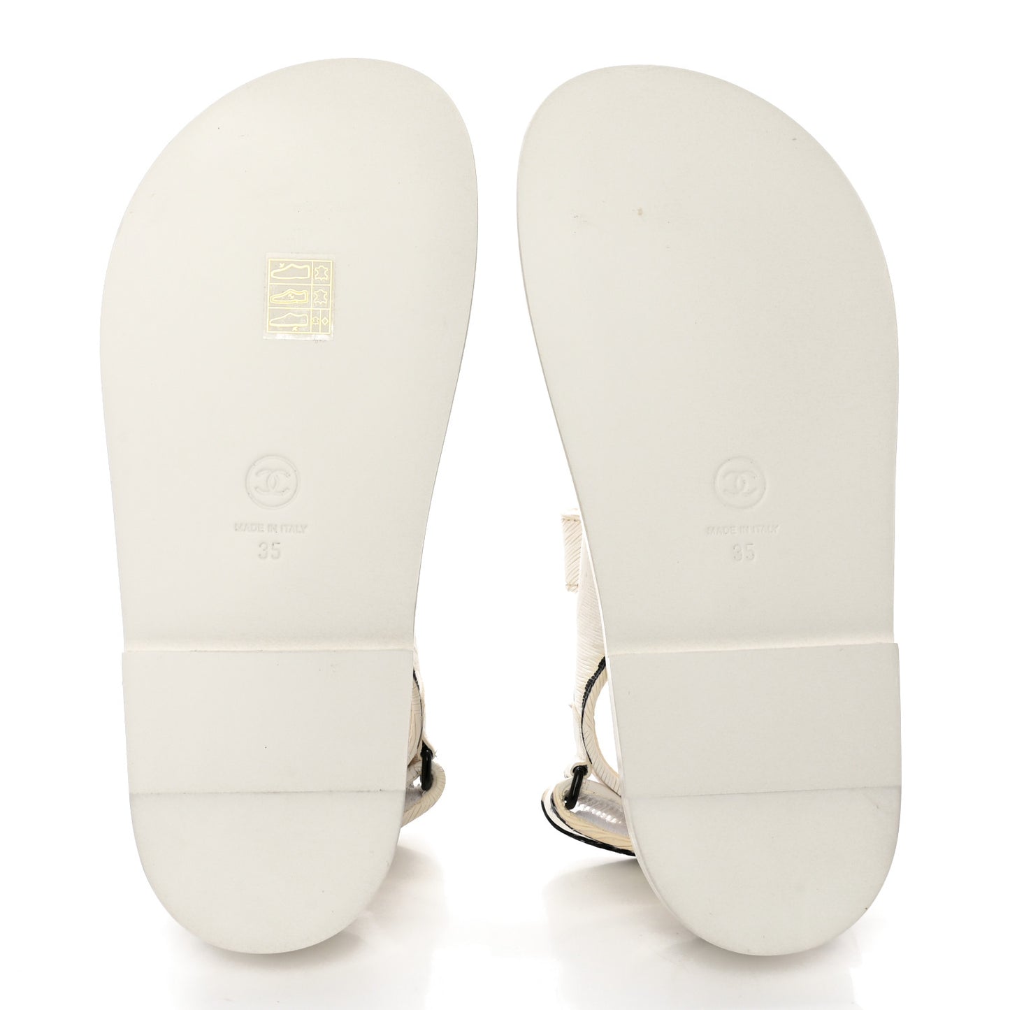 Calfskin Printed Velcro Dad Sandals 35 White Black