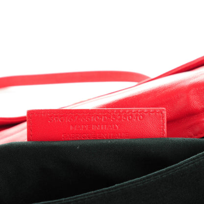 Balenciaga Chevre Gold Metallic Edge Hardware Envelope Clutch Rouge Grenade 12 of 16