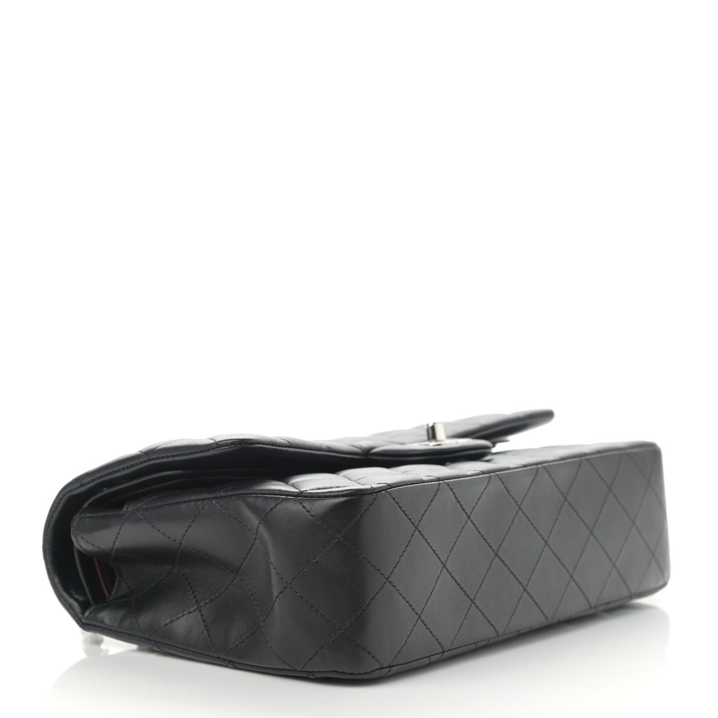 Lambskin Quilted Medium Double Flap Black