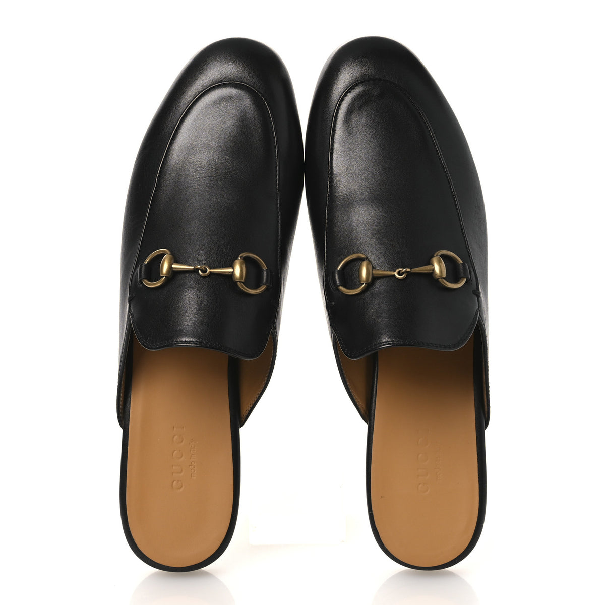Gucci Calfskin Womens Princetown Slippers 37.5 Black 2 of 11