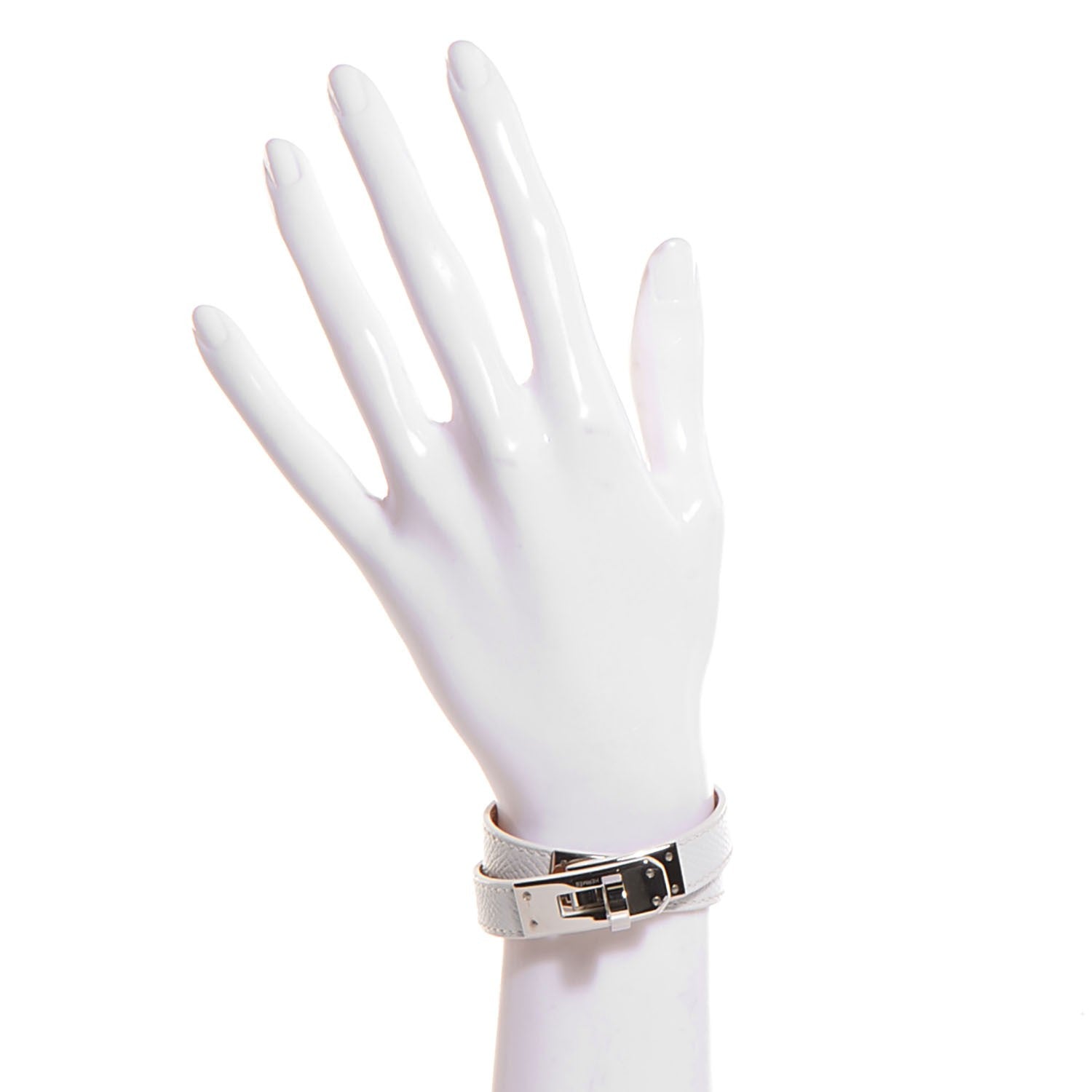 Hermes Epsom Kelly Double Tour Bracelet White XS 2 of 9