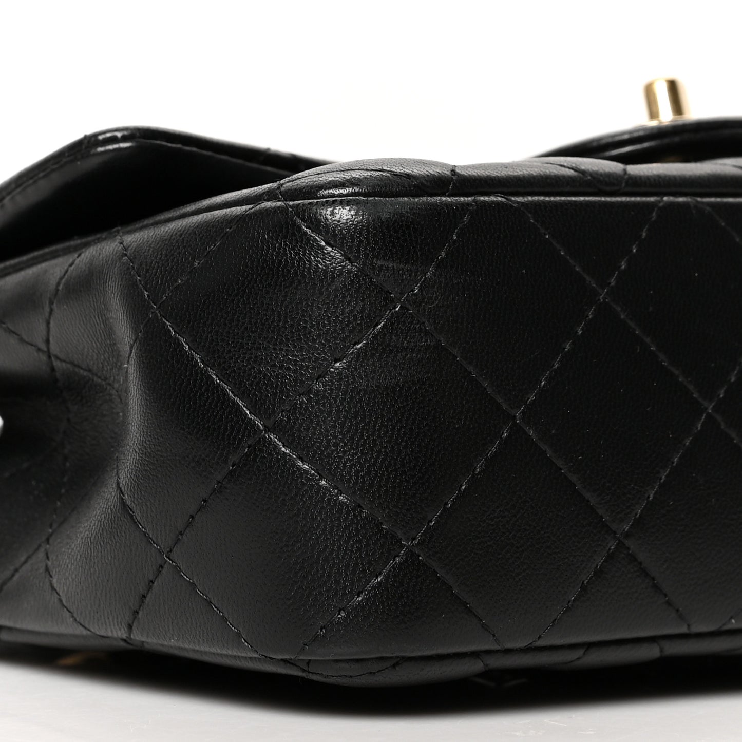 Lambskin Quilted Mini Rectangular Flap Black