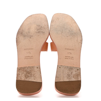 Hermes Box Calfskin Oran Sandals 37.5 Granit Rose 5 of 10