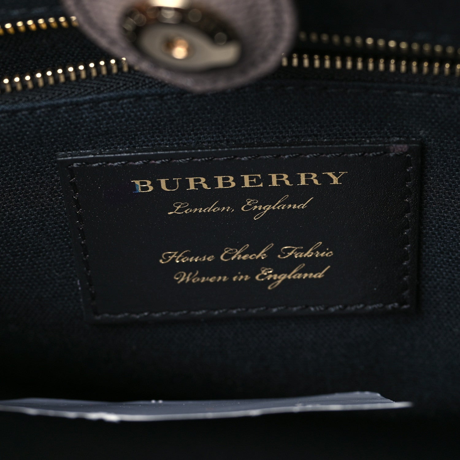Burberry Grainy Calfskin House Check Medium Banner Tote Thistle Grey 6 of 9