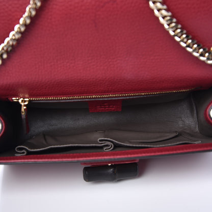 Gucci Pebbled Calfskin Medium Miss Bamboo Shoulder Bag Burgundy 5 of 8