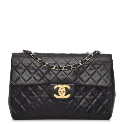 Chanel Lambskin Quilted XL Jumbo Single Flap Black 1 of 16