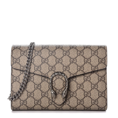 Gucci GG Supreme Monogram Mini Dionysus Chain Wallet Beige Taupe 1 of 7