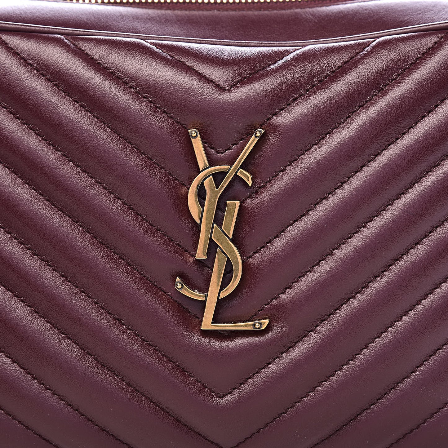 Calfskin Matelasse Monogram Lou Camera Bag Dark Legion Red