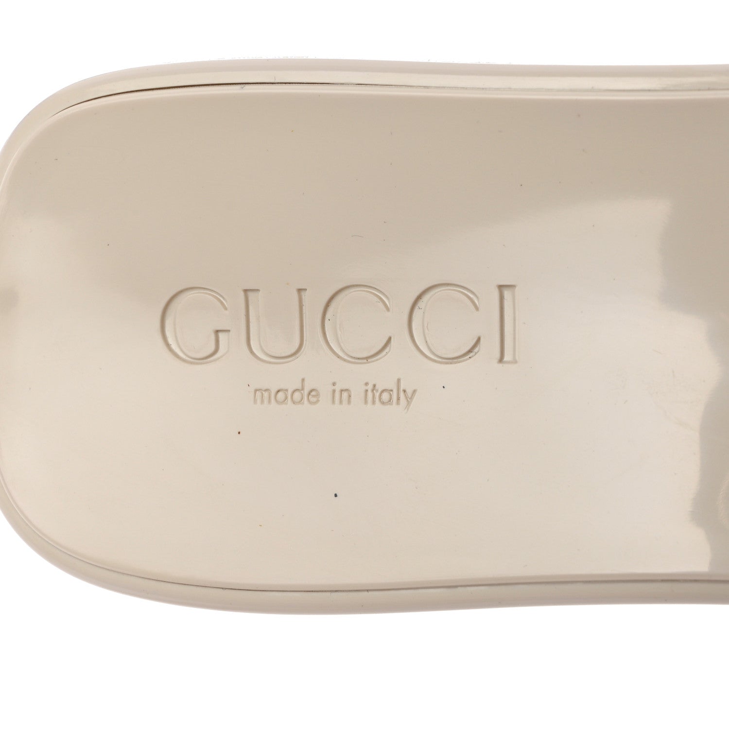Gucci Rubber Gucci Logo Womens Platform 20/60mm Slide Sandals 38 Mystic White 7 of 11