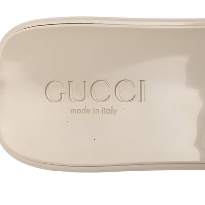 Gucci Rubber Gucci Logo Womens Platform 20/60mm Slide Sandals 38 Mystic White 7 of 11