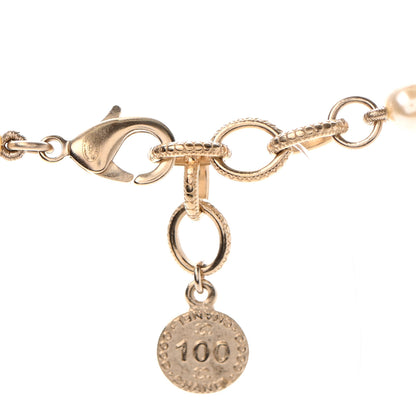 Chanel Pearl CC 100th Anniversary Necklace Light Gold 4 of 7