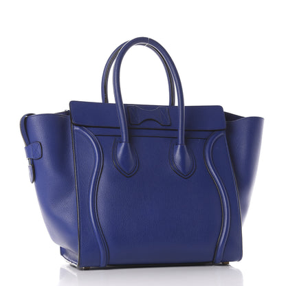 Celine Drummed Calfskin Mini Luggage Indigo 2 of 9