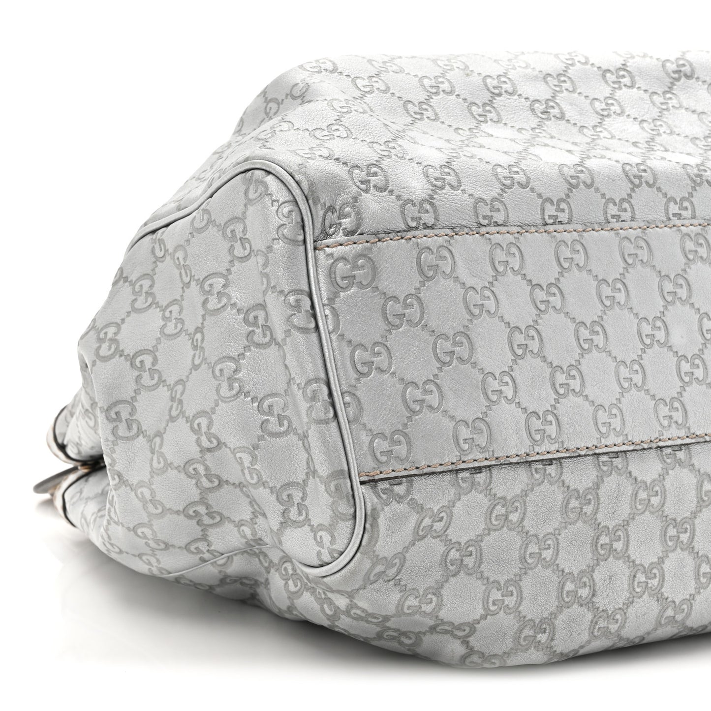 Guccissima Large Sukey Tote Silver