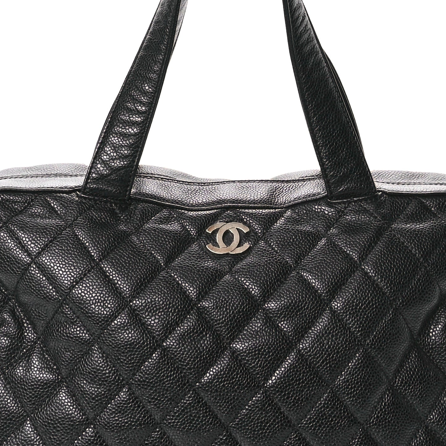 Caviar Quilted Bowler Black