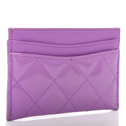 Chanel Patent Quilted Card Holder Purple 3 of 9