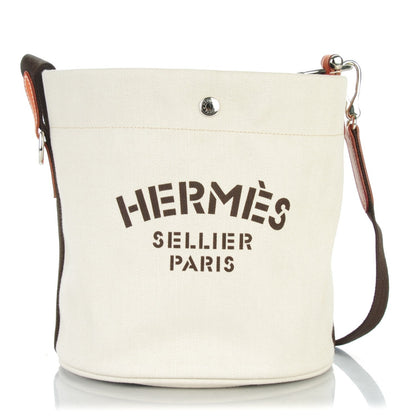 Hermes Natural Barenia Toile Sac De Pansage Grooming Bag 1 of 6