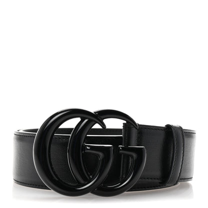 Gucci Azalea Calfskin Enamel Monochrome Double G 40mm Belt 90 36 Black 1 of 6