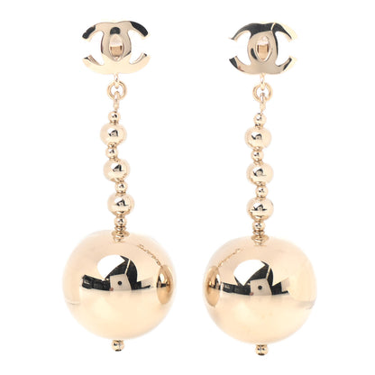Chanel Metal CC Bead Drop Clip On Earrings 1 of 4