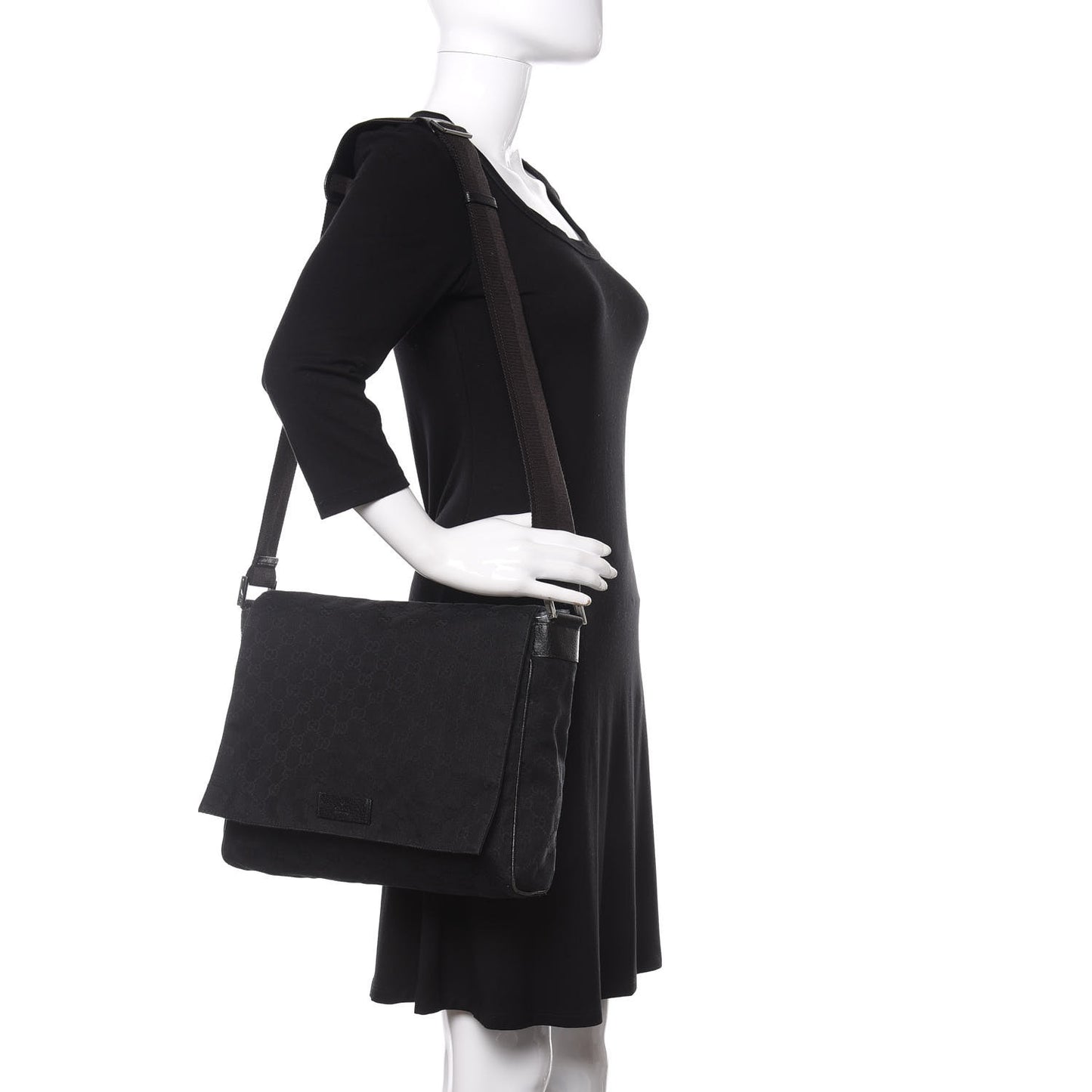 Monogram Small Flap Messenger Bag Black