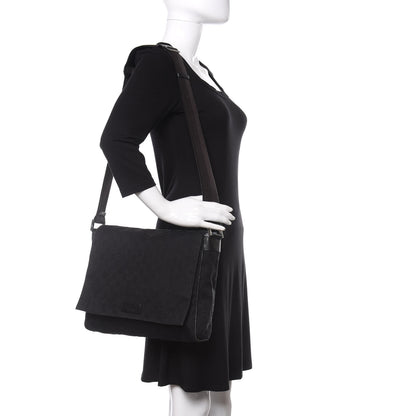 Gucci Monogram Small Flap Messenger Bag Black 2 of 11