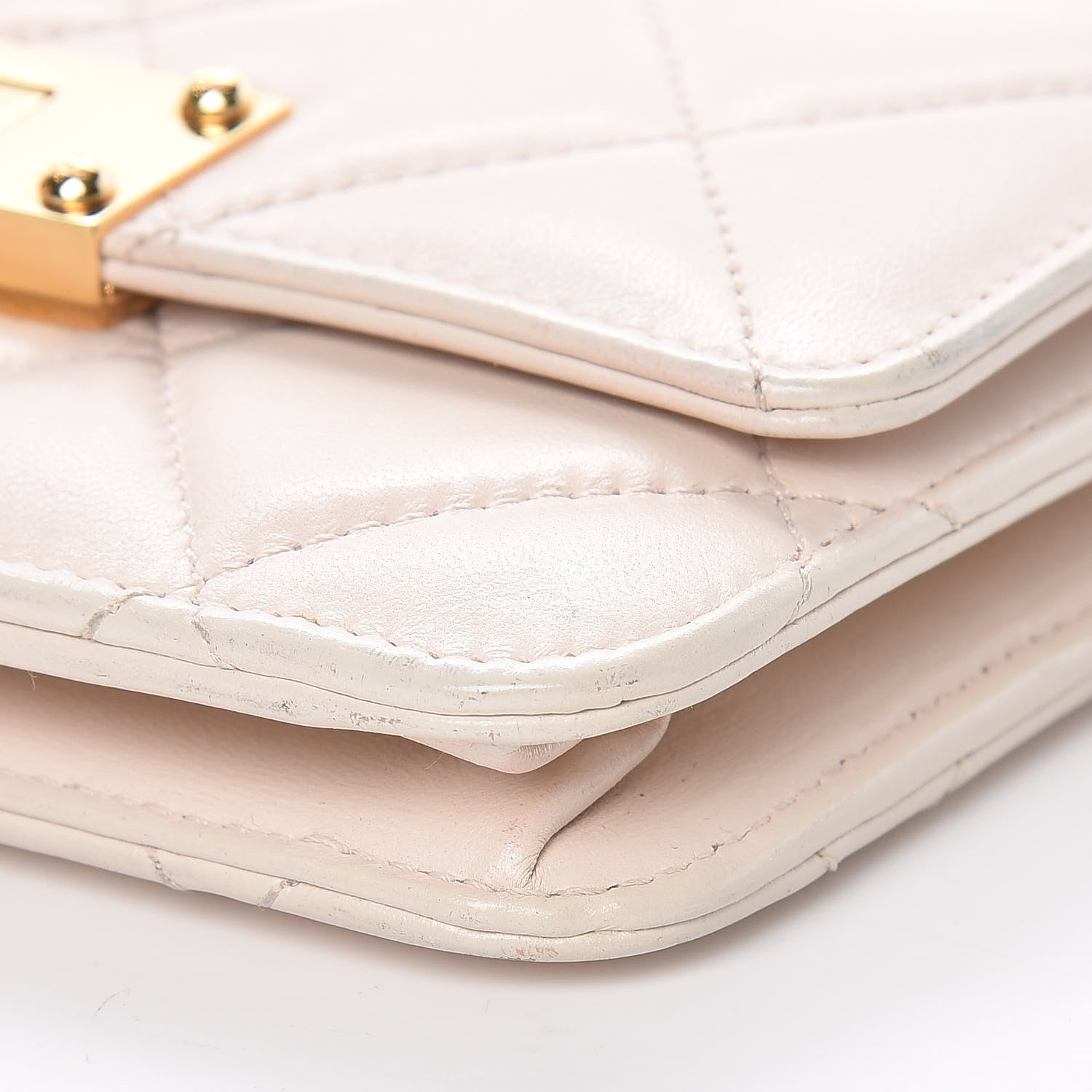 Chanel Lambskin Quilted Golden Class Wallet on Chain WOC Light Pink 9 of 13