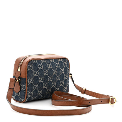 Gucci New Denim GG Monogram Dollar Calfskin Mini Ophidia Shoulder Bag Blue Tea Cuir Epilog 3 of 10