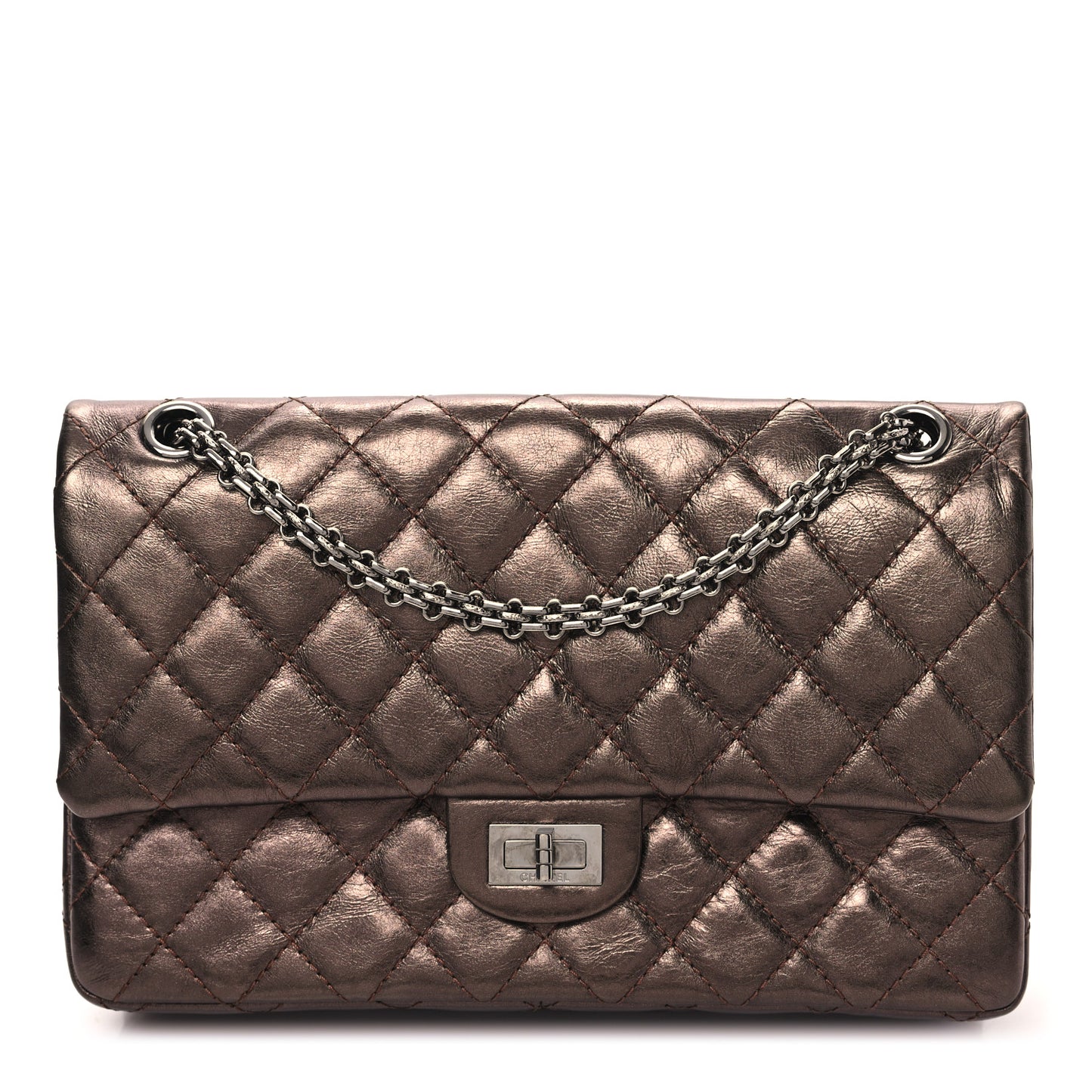 Metallic Aged Calfskin Quilted 2.55 Reissue 226 Flap Bronze