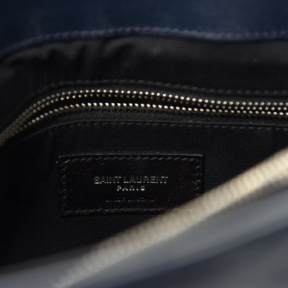 Saint Laurent Calfskin Y Quilted Monogram Medium Loulou Chain Satchel Medium Blue 8 of 11
