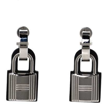 Hermes Palladium Swift O'Kelly Earrings Black 1 of 5
