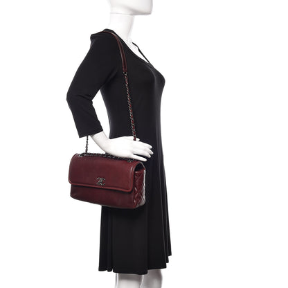 Chanel Calfskin Medium Flap Bag Dark Red 2 of 11