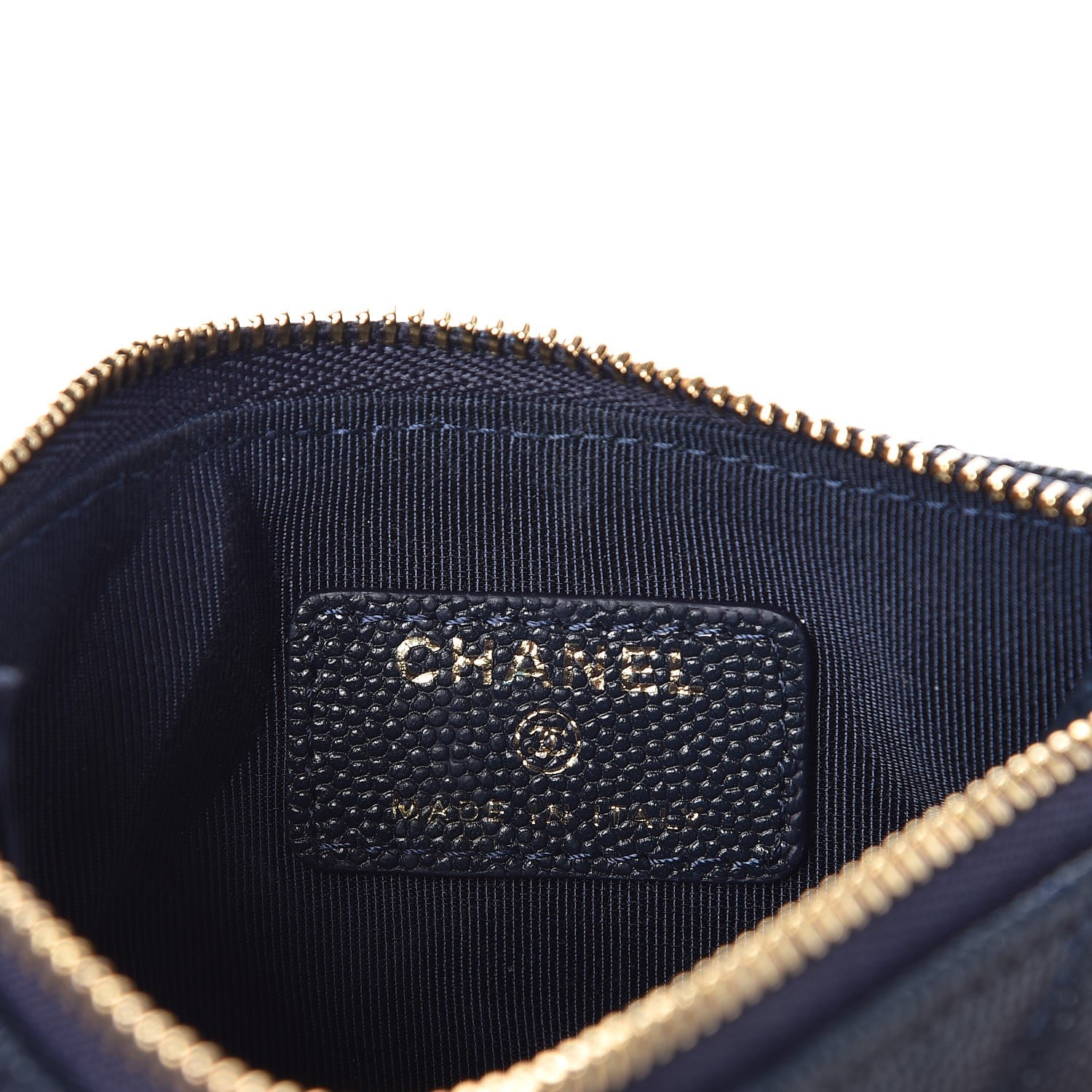Chanel Caviar Quilted Small Cosmetic Case Navy 6 of 8
