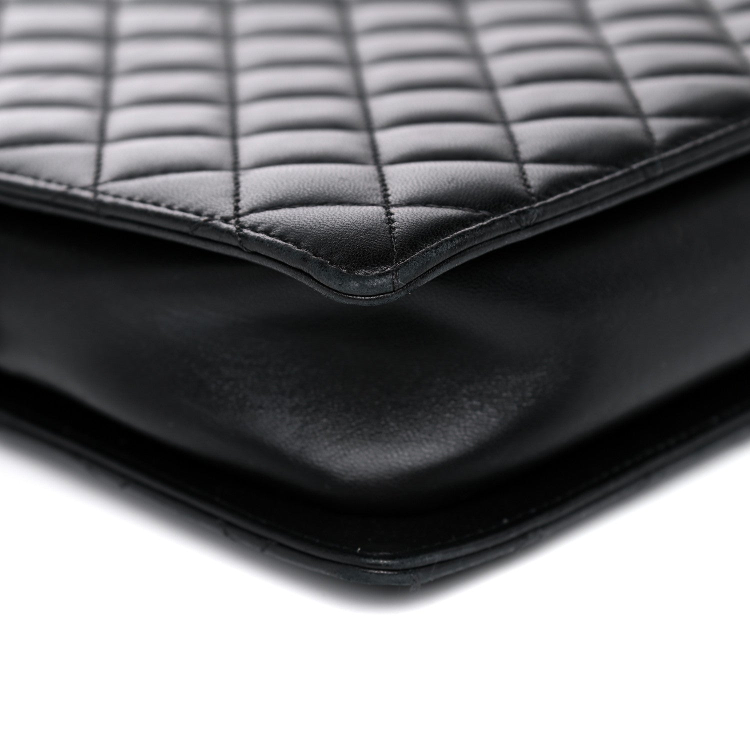 Chanel Lambskin Quilted Square Shopping Tote So Black 8 of 13