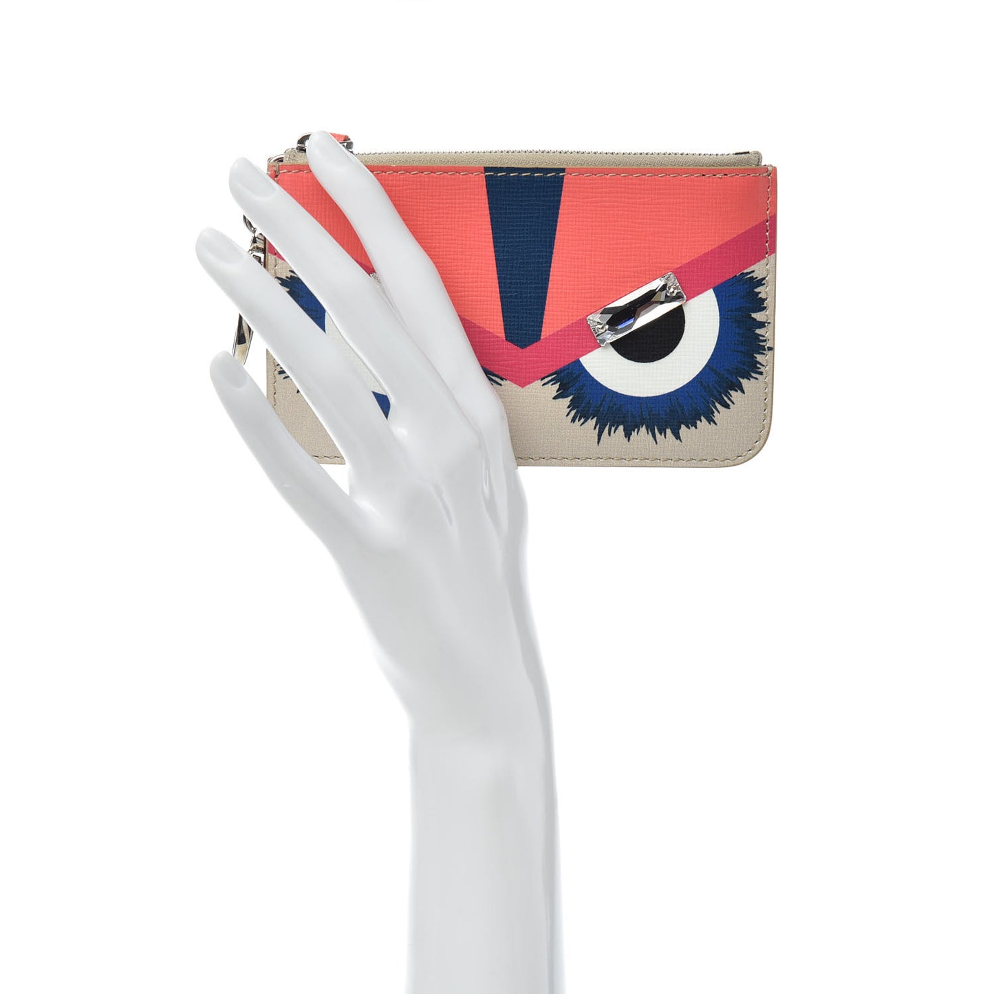 Saffiano Crystal Eye Monster Coin Pouch Key Case Bellini Multicolor