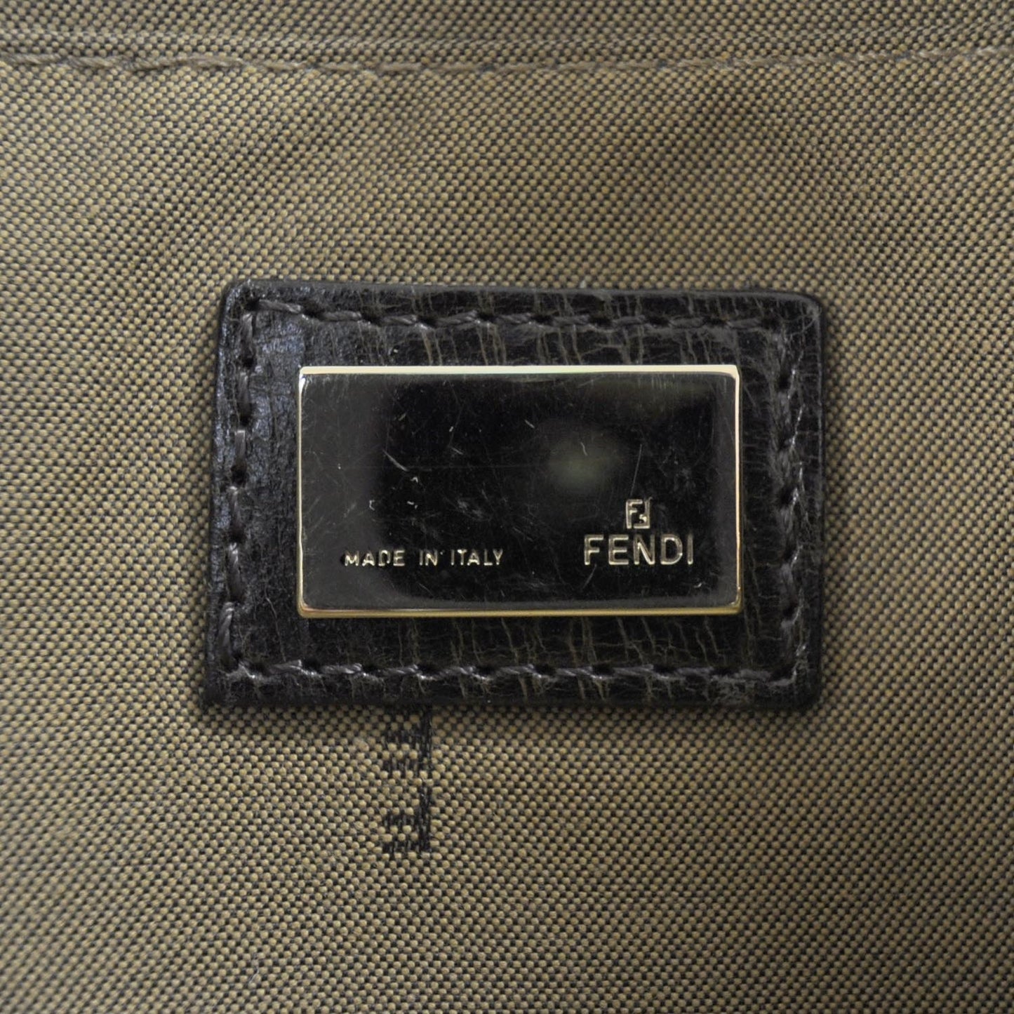 Leather Zucca Mille Feuille Shoulder Bag Tobacco