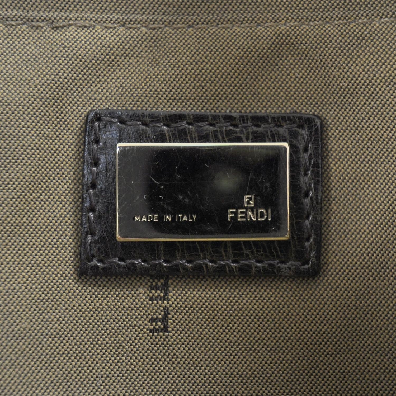 Fendi Leather Zucca Mille Feuille Shoulder Bag Tobacco 7 of 12