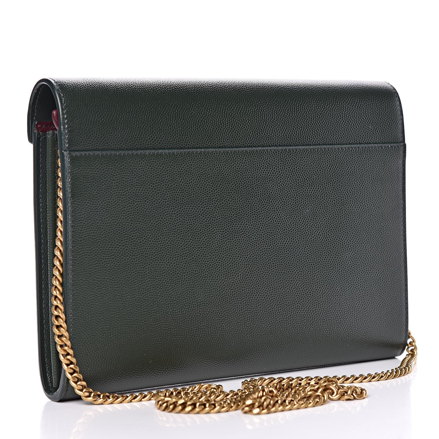 Grain De Poudre Monogram Cassandra Chain Wallet Vert Fonce