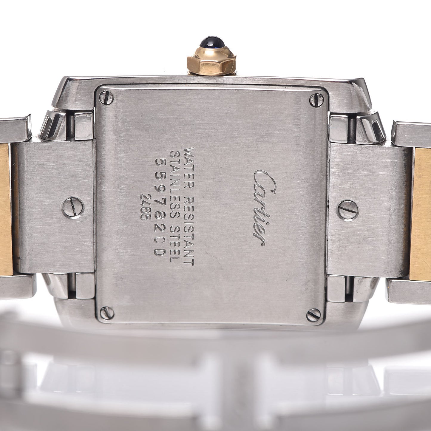 Stainless Steel 18K Yellow Gold 25mm Tank Francaise Quartz Watch